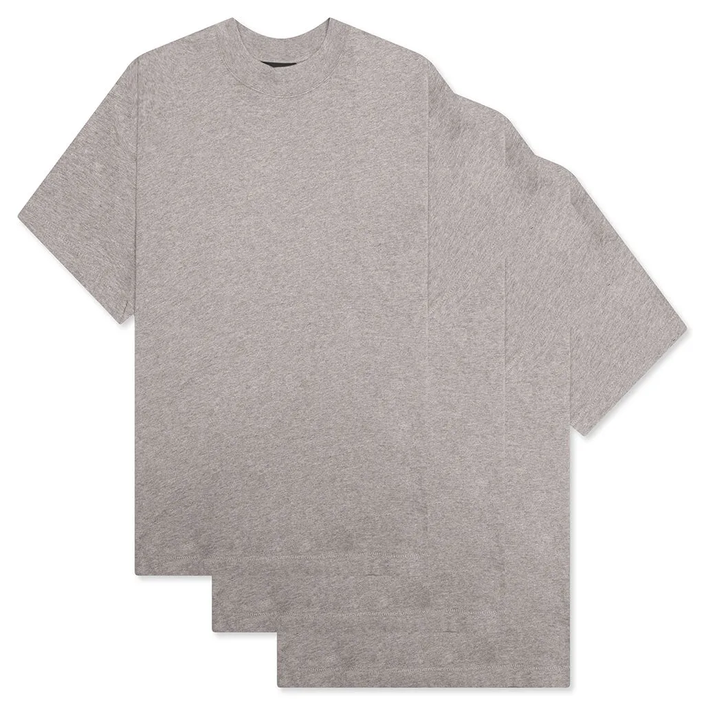 3 Pack Essential Tee - Heather Gray