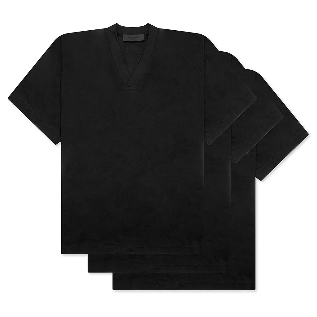 3-Pack Essential V-Neck Tee - Black