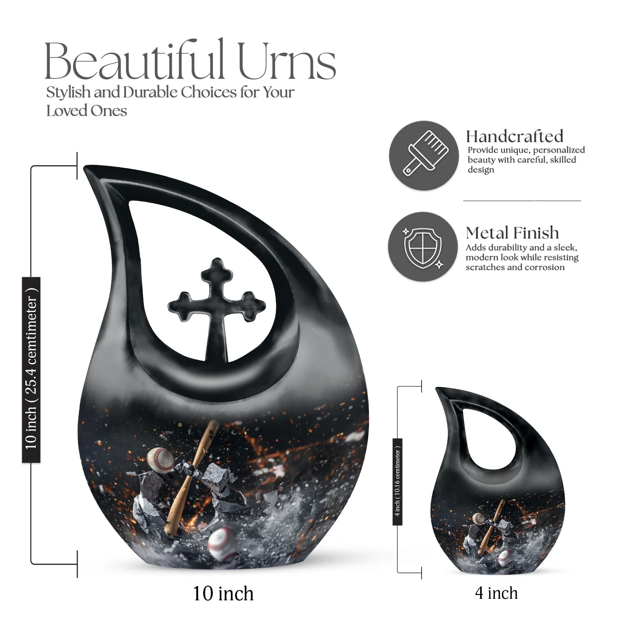 Affordable Baseball Tribute: Cross-Drop-Styled Memorial Urn