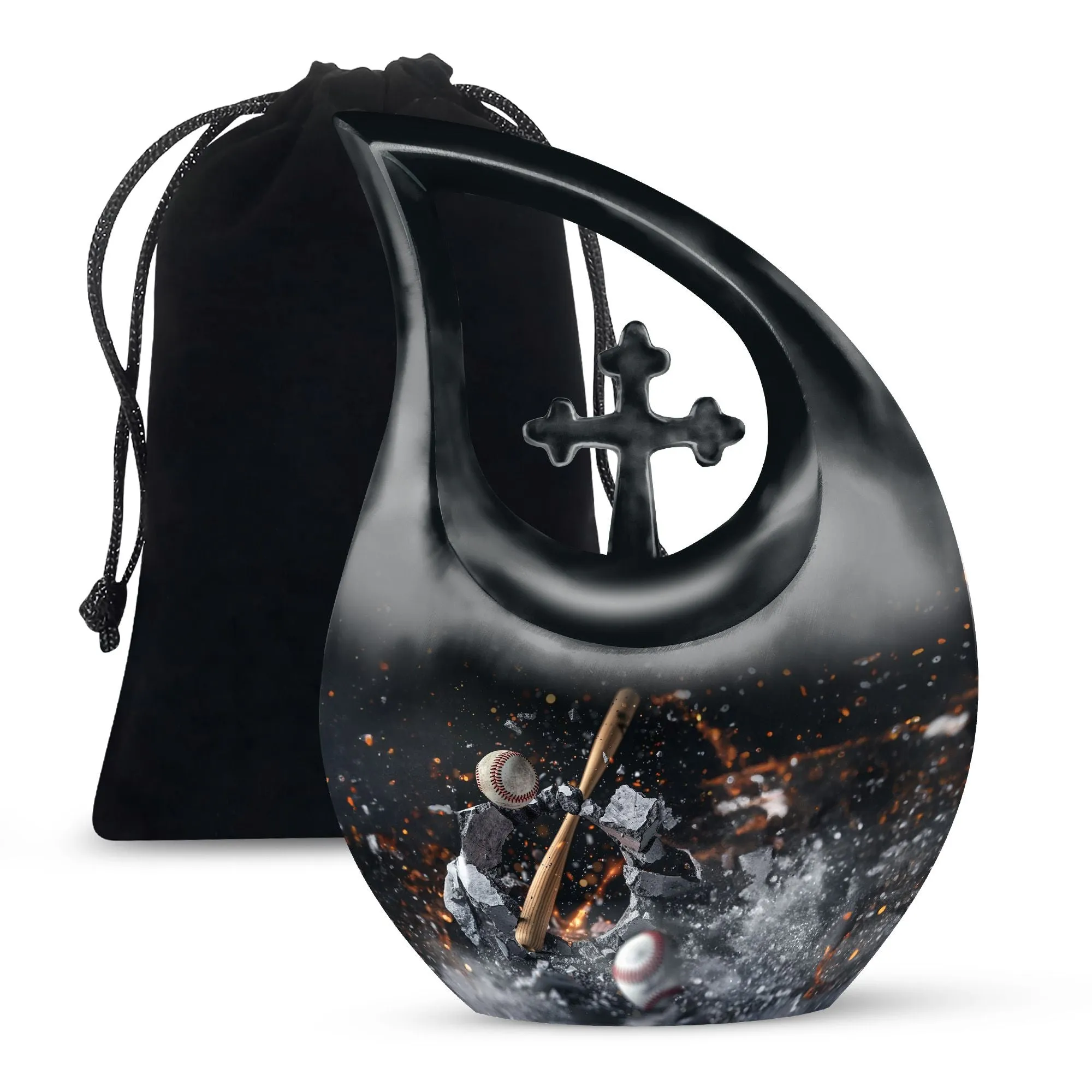 Affordable Baseball Tribute: Cross-Drop-Styled Memorial Urn