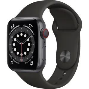 Apple Watch Gen 6 Series 6 Cell 40mm Space Gray Aluminum - Black Sport Band M02Q3LL/A