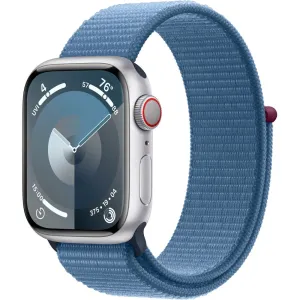 Apple Watch Gen 9 Series 9 Cell 41mm Silver Aluminum - Winter Blue Sport Loop MRHX3LL/A