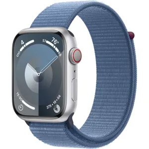 Apple Watch Gen 9 Series 9 Cell 45mm Silver Aluminum - Winter Blue Sport Loop MRMJ3LL/A