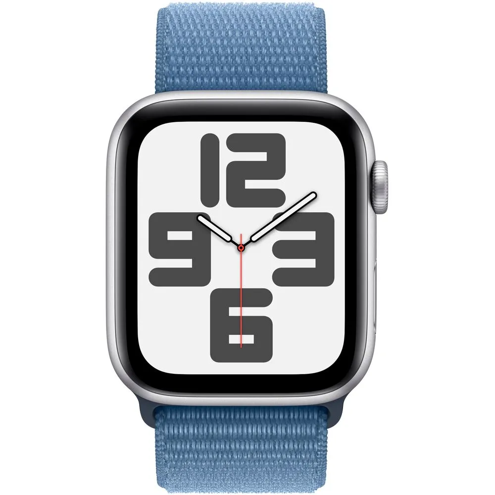 Apple Watch SE 2 Cell 44mm Silver Aluminum - Winter Blue Sport Loop MRHL3LL/A