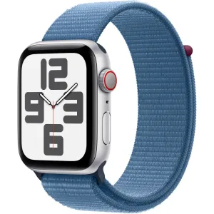 Apple Watch SE 2 Cell 44mm Silver Aluminum - Winter Blue Sport Loop MRHL3LL/A