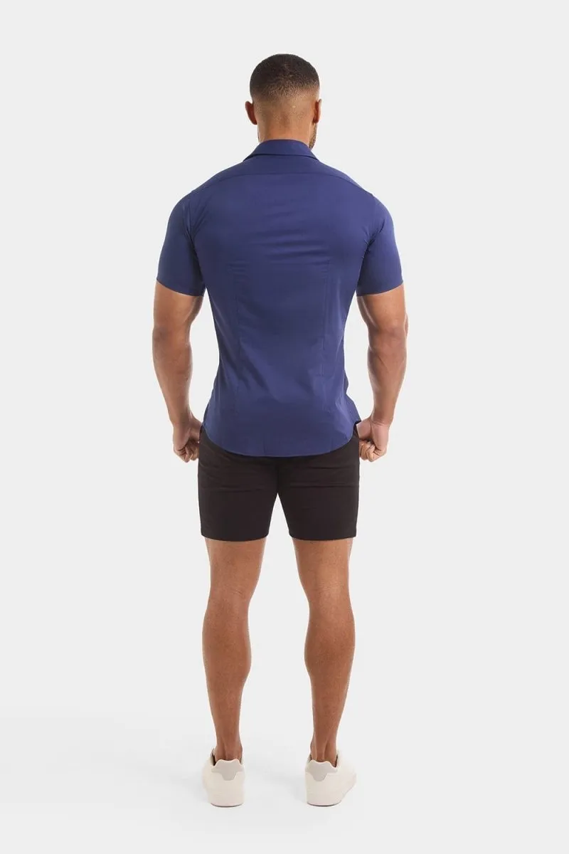 Athletic Fit Short Sleeve Bamboo Shirt in Navy