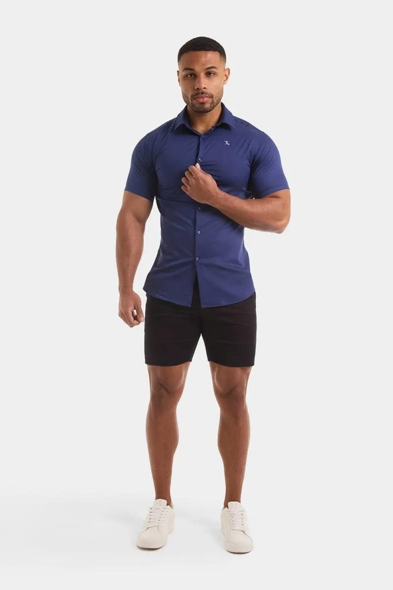 Athletic Fit Short Sleeve Bamboo Shirt in Navy