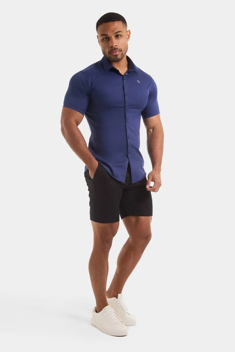 Athletic Fit Short Sleeve Bamboo Shirt in Navy