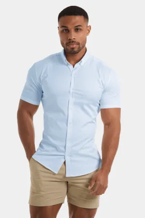 Athletic Fit Short Sleeve Signature Shirt in Blue