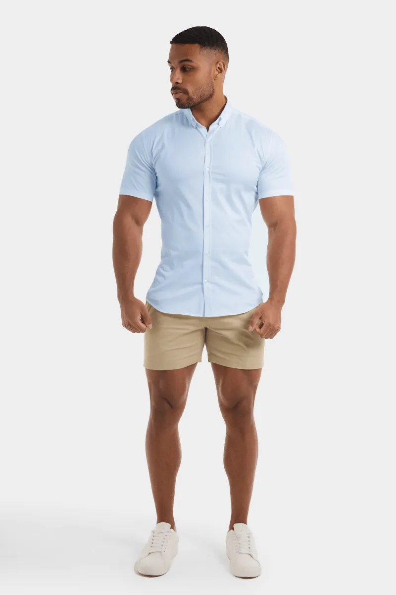 Athletic Fit Short Sleeve Signature Shirt in Blue