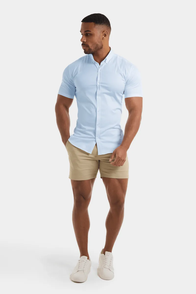 Athletic Fit Short Sleeve Signature Shirt in Blue