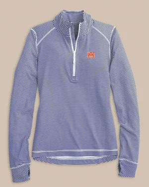Auburn Tigers Women's Striped Runaround Quarter Zip