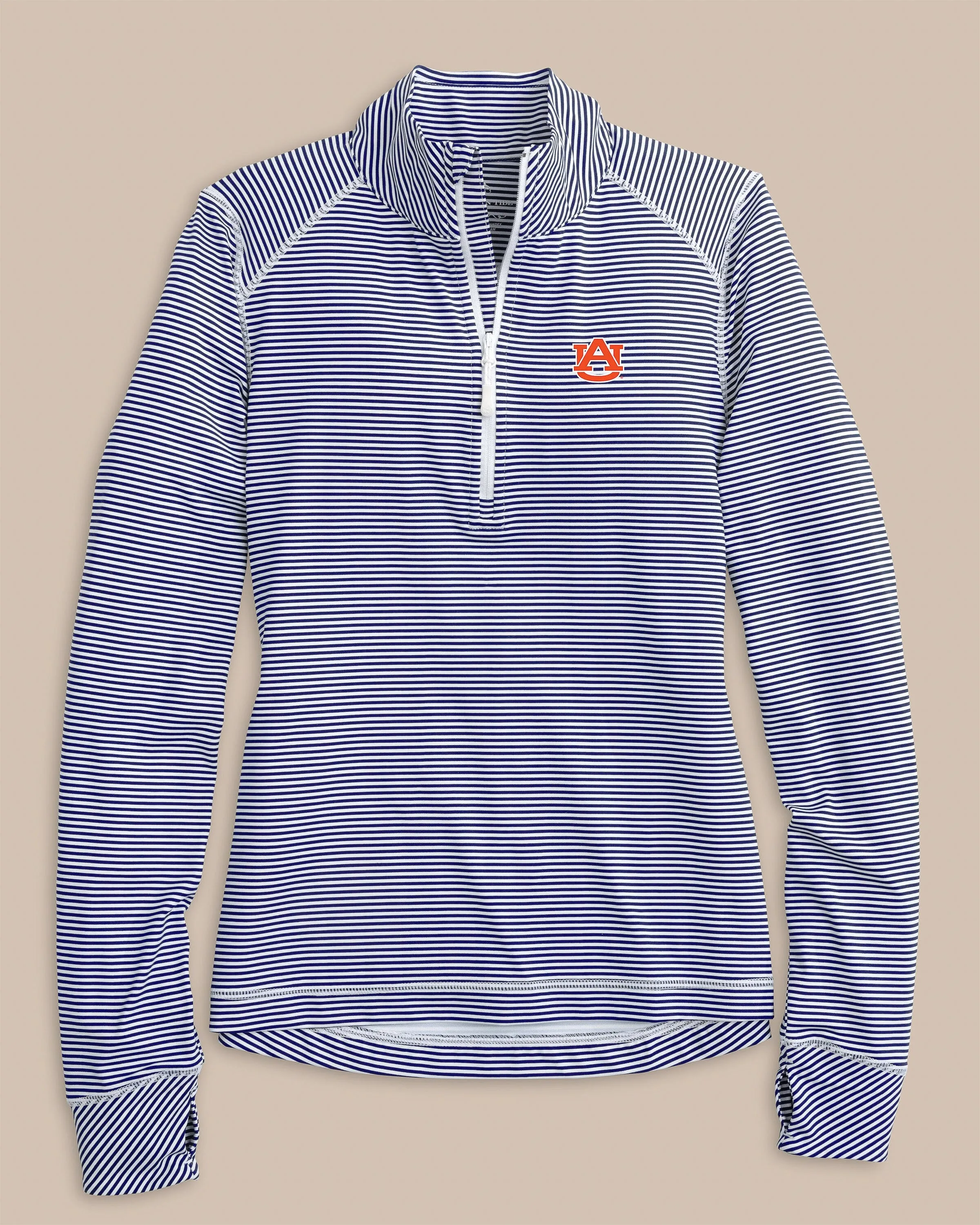 Auburn Tigers Women's Striped Runaround Quarter Zip