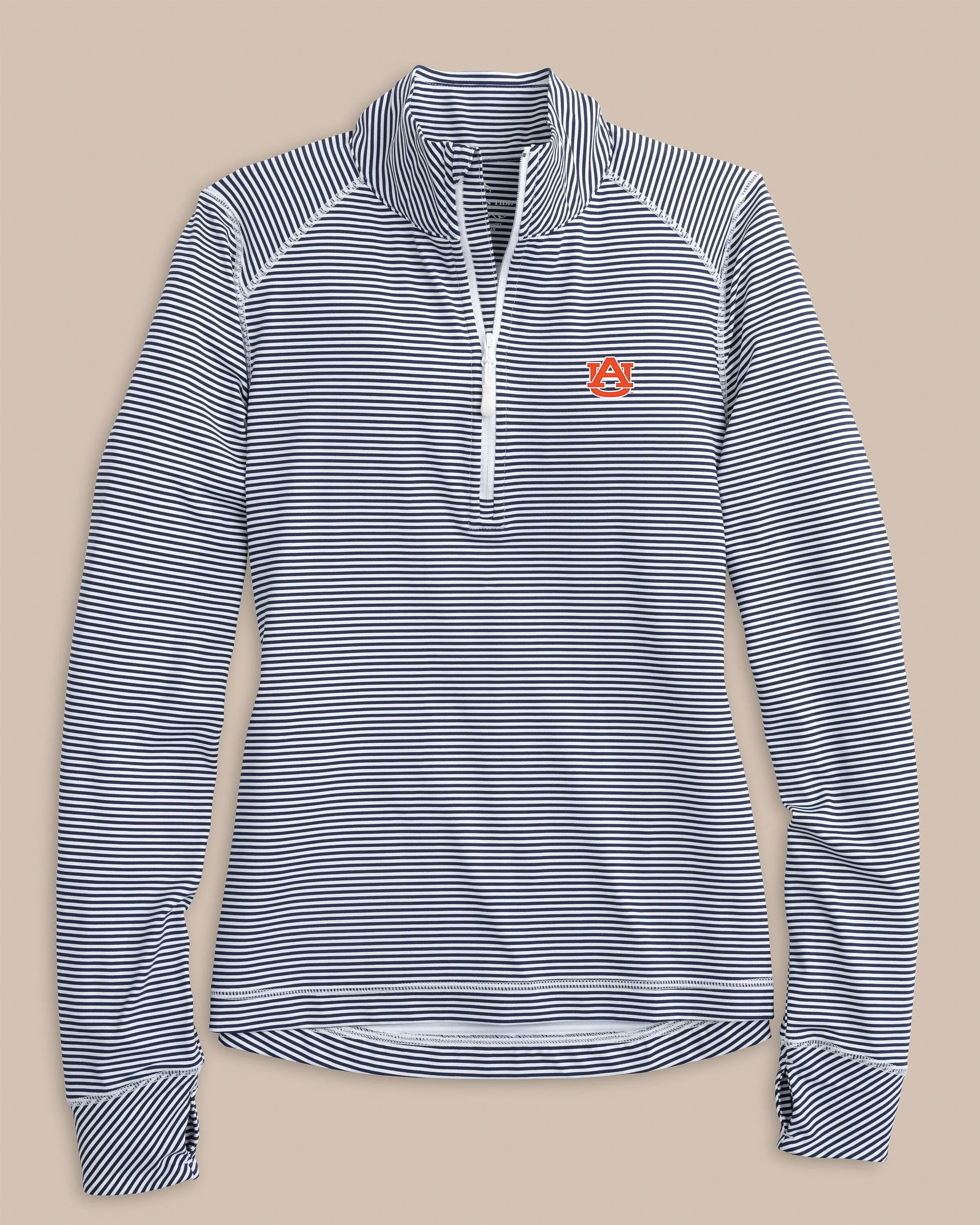 Auburn Tigers Women's Striped Runaround Quarter Zip