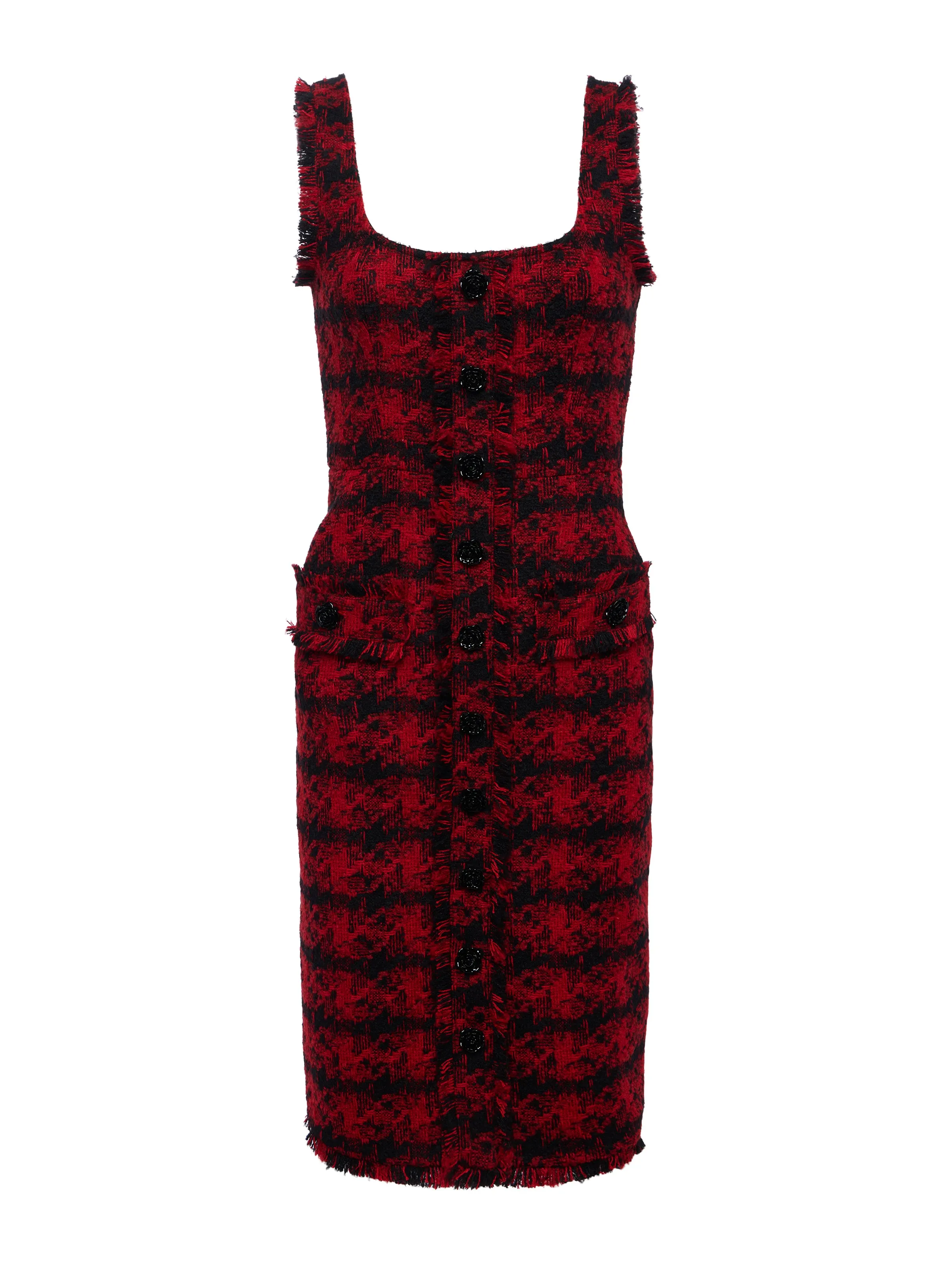 Aya Houndstooth Midi Dress
