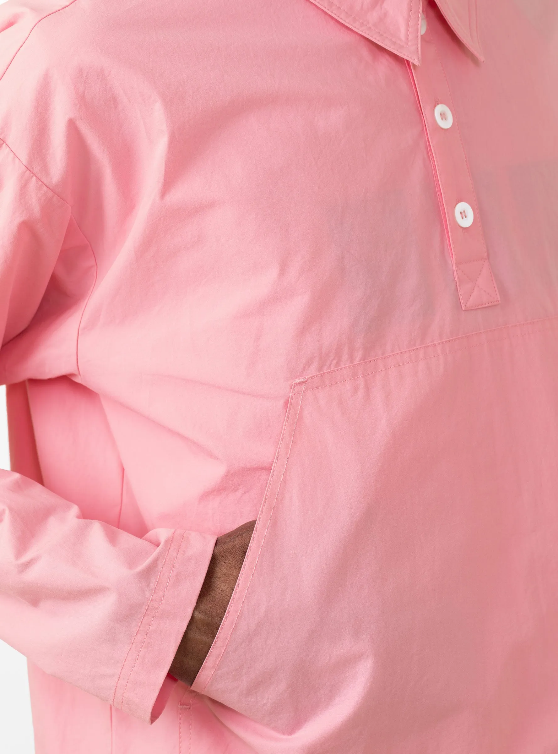 Big Pocket Smock Shirt Pink