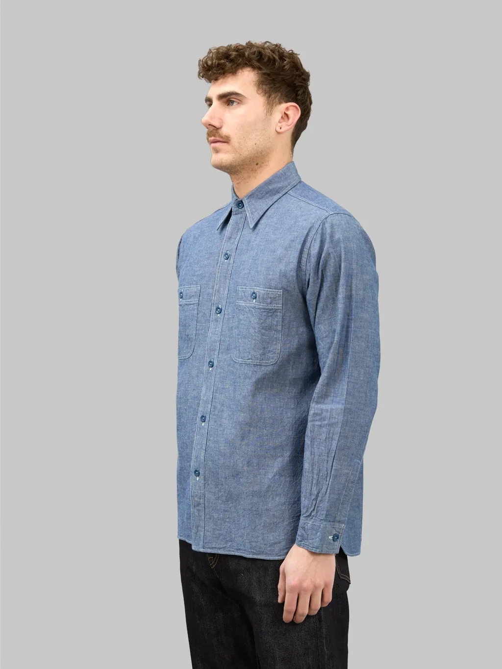 Buzz Rickson's BR25995 Blue Chambray Work Shirt