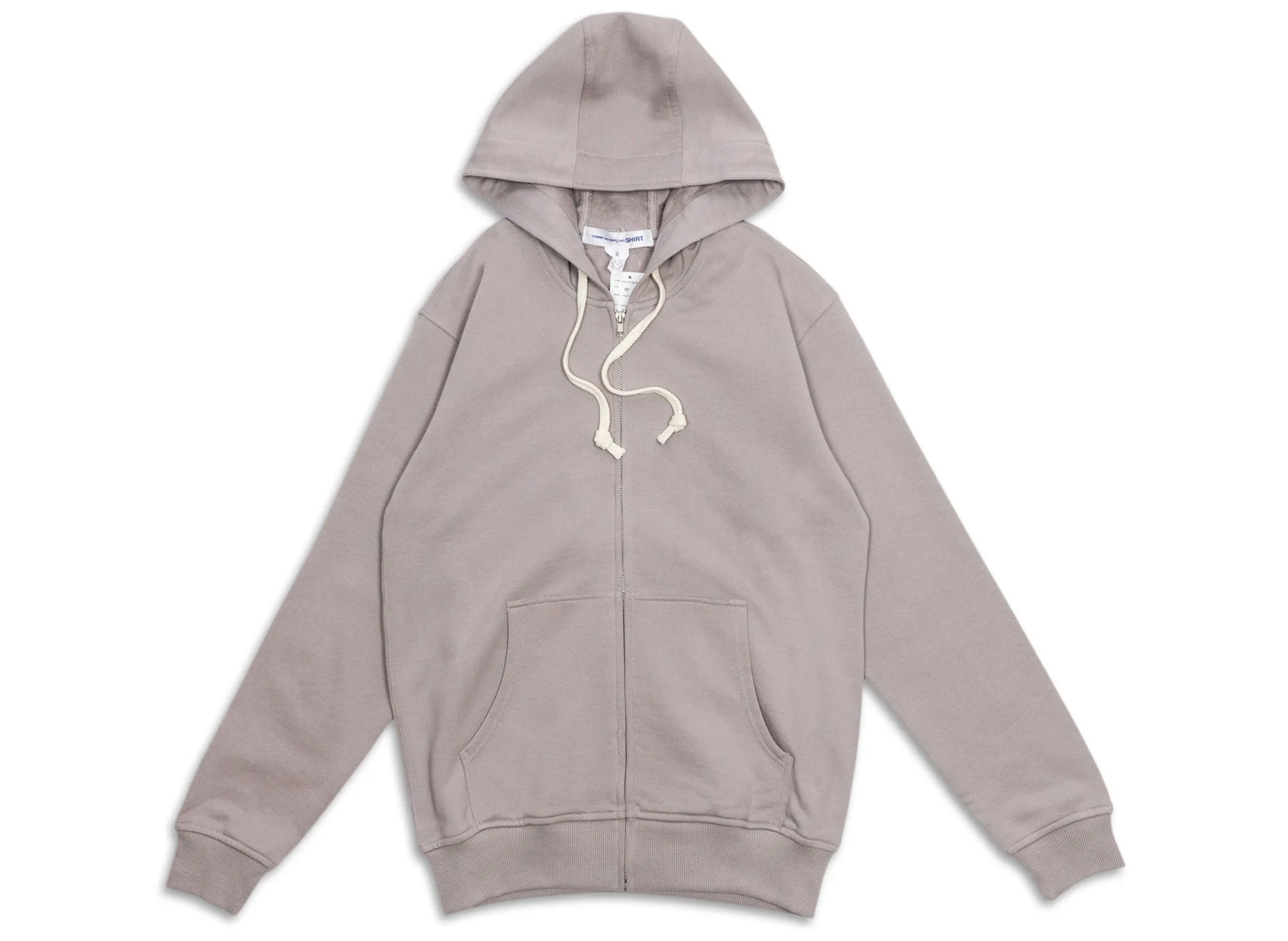Comme des Garçons SHIRT Essential Zip Up Hoodie in Grey xld