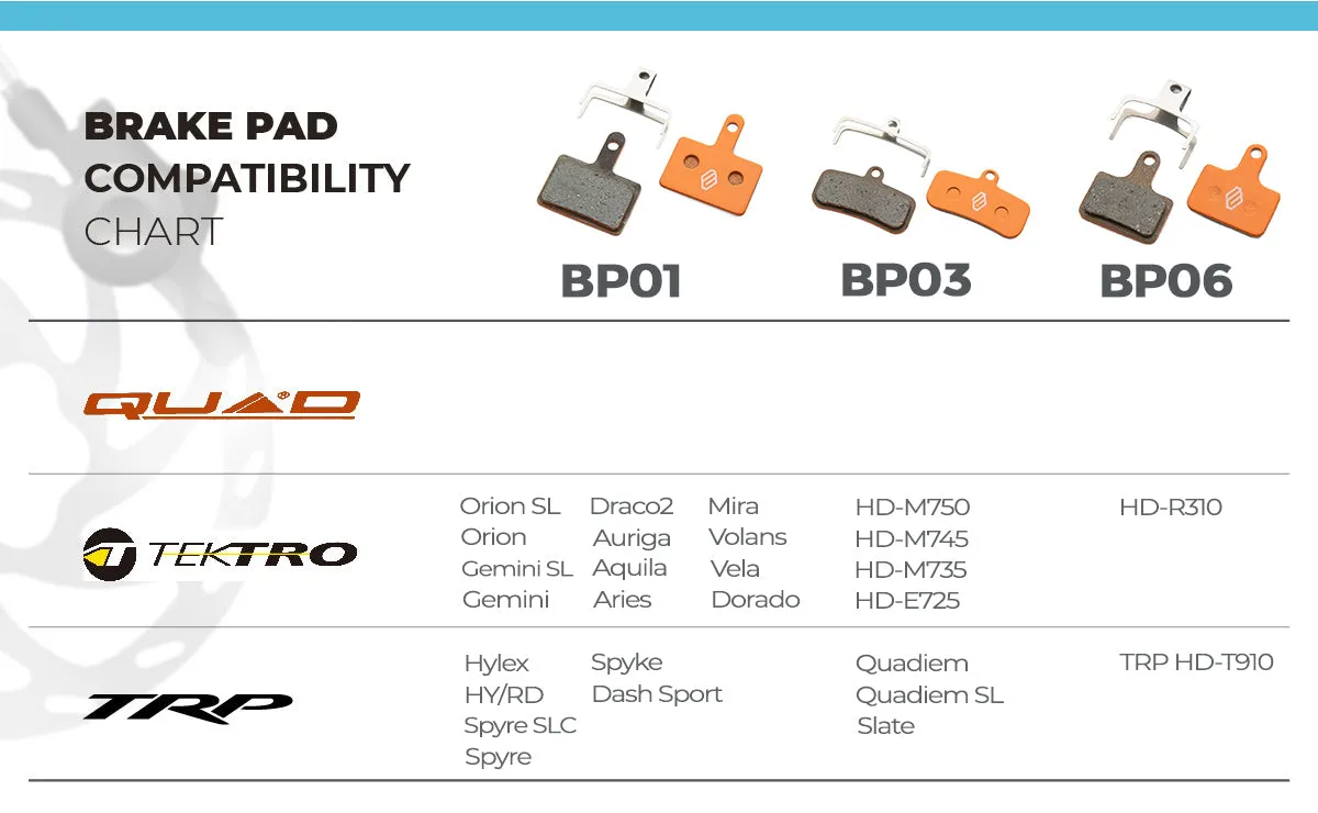 Entity BP01 Disc Brake Pads - Organic