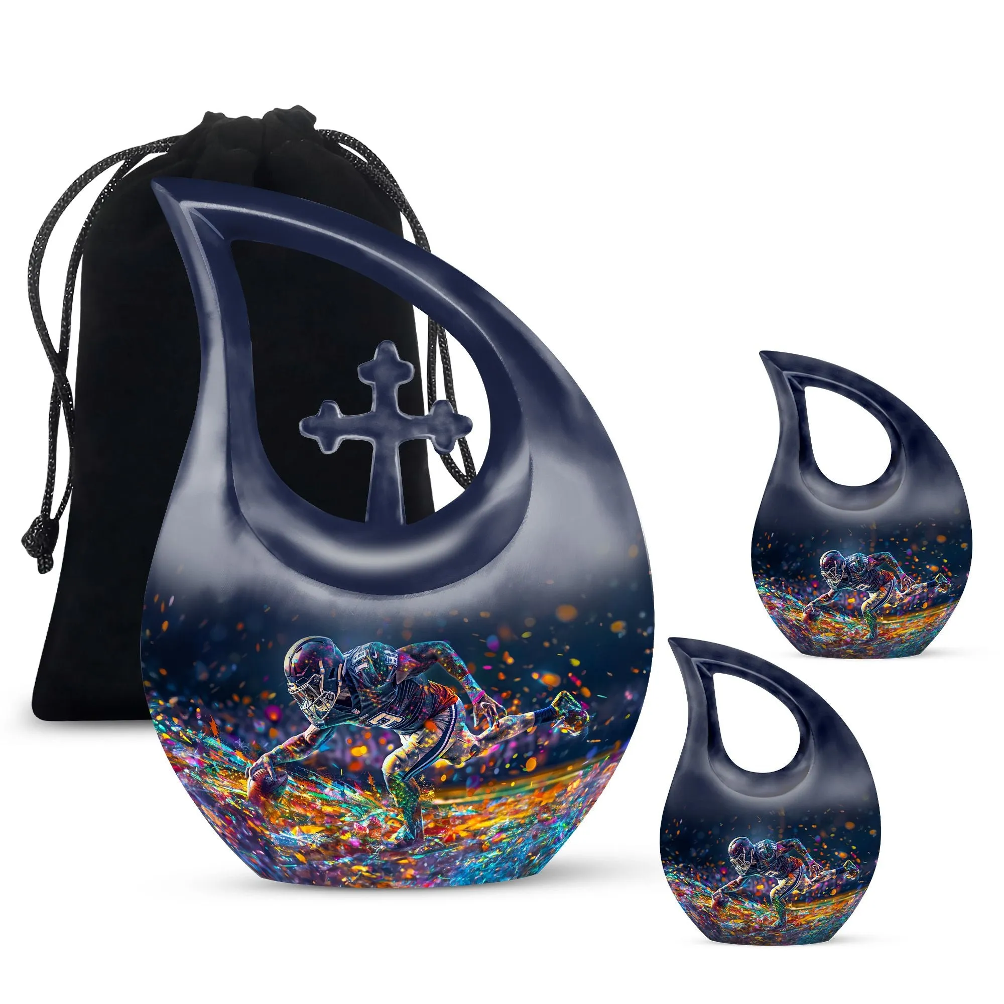 Football Urn: Aluminium Memorial Cremation Urn For Ashes