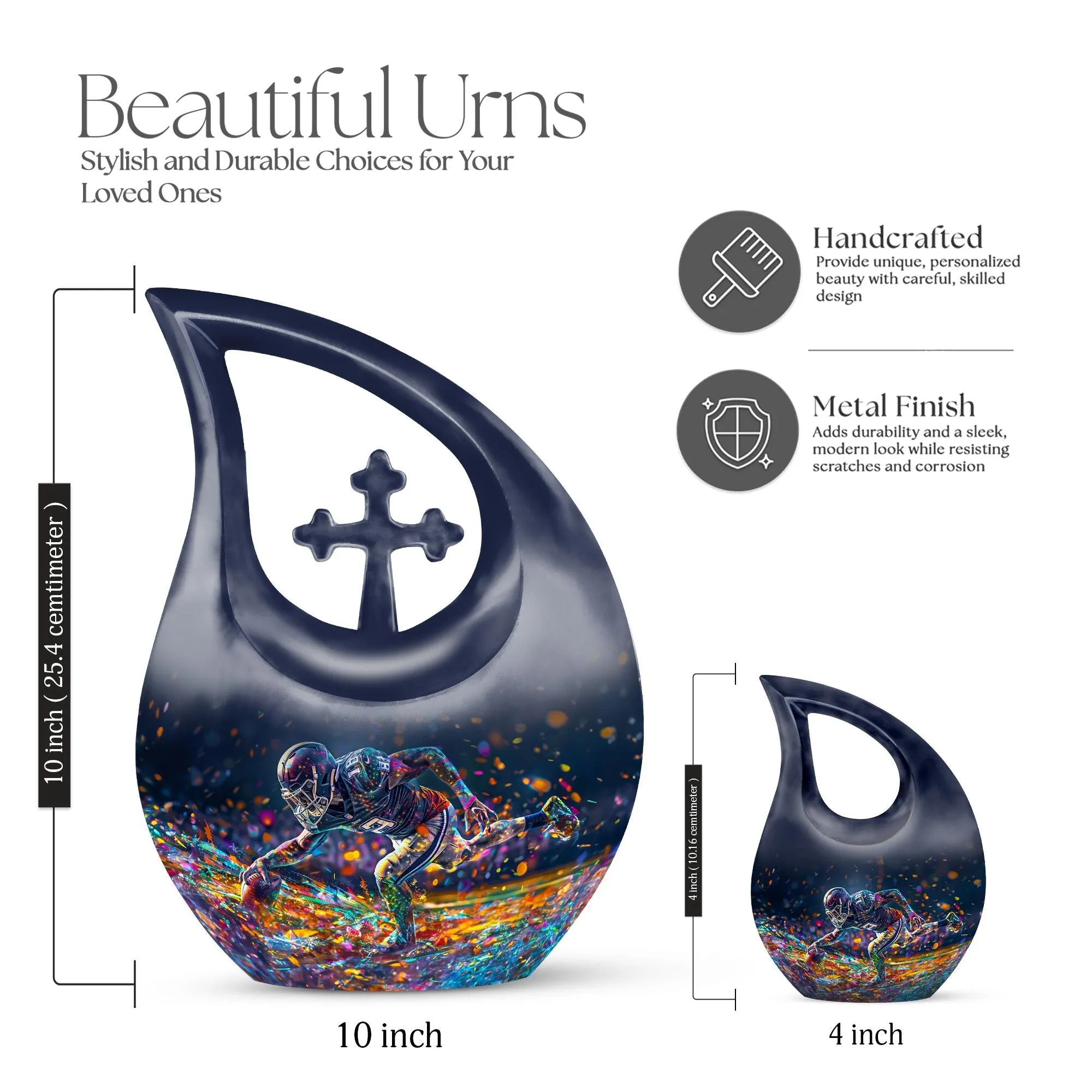 Football Urn: Aluminium Memorial Cremation Urn For Ashes