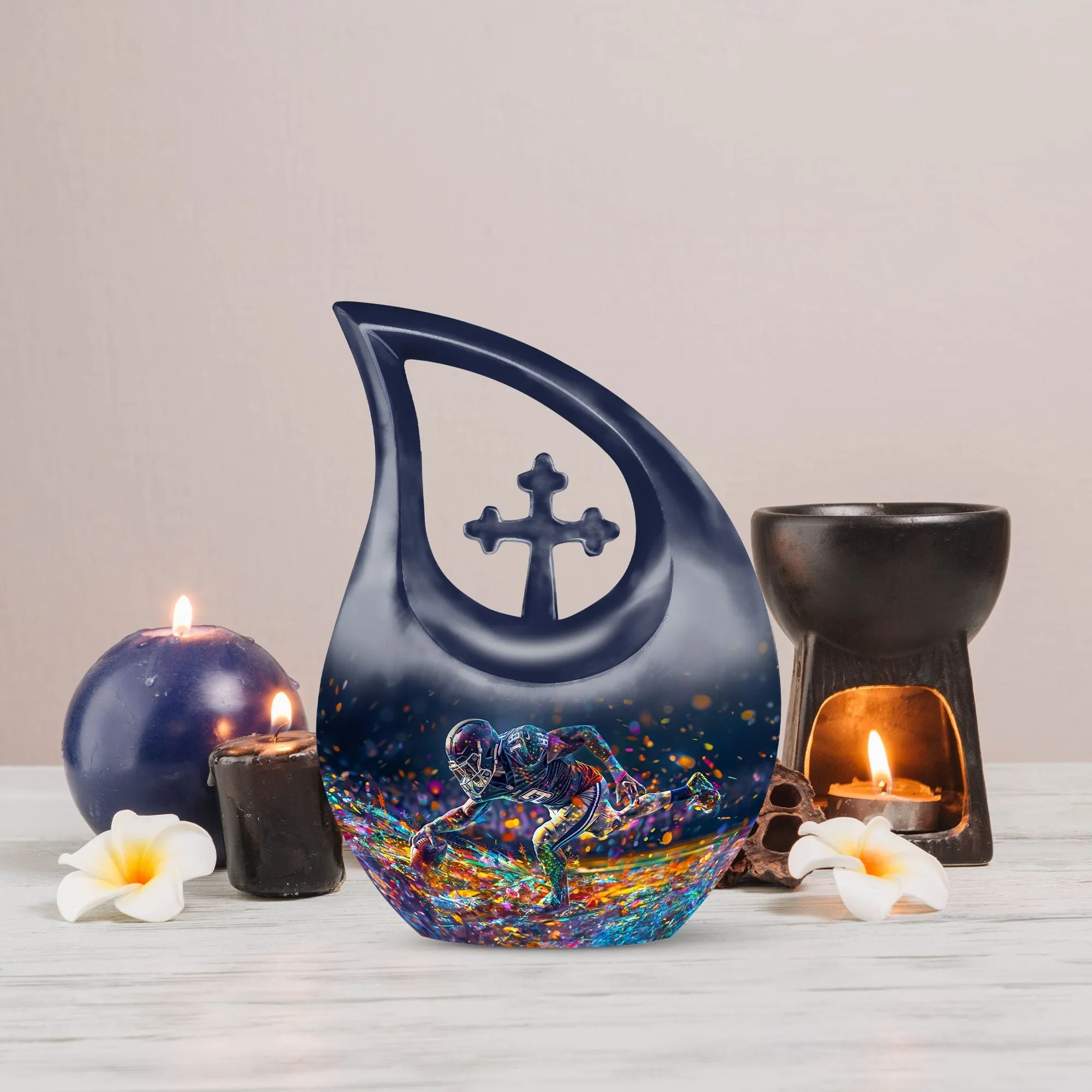 Football Urn: Aluminium Memorial Cremation Urn For Ashes