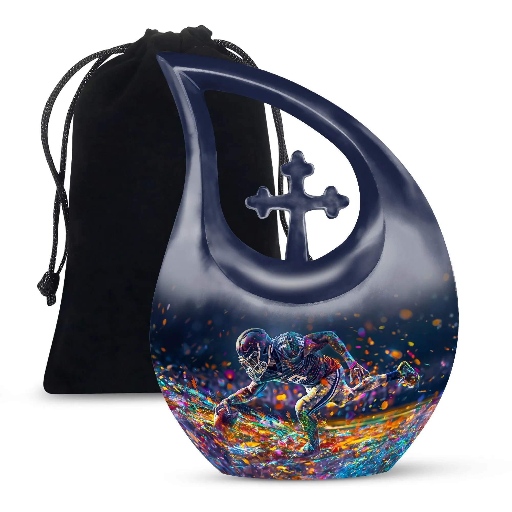 Football Urn: Aluminium Memorial Cremation Urn For Ashes
