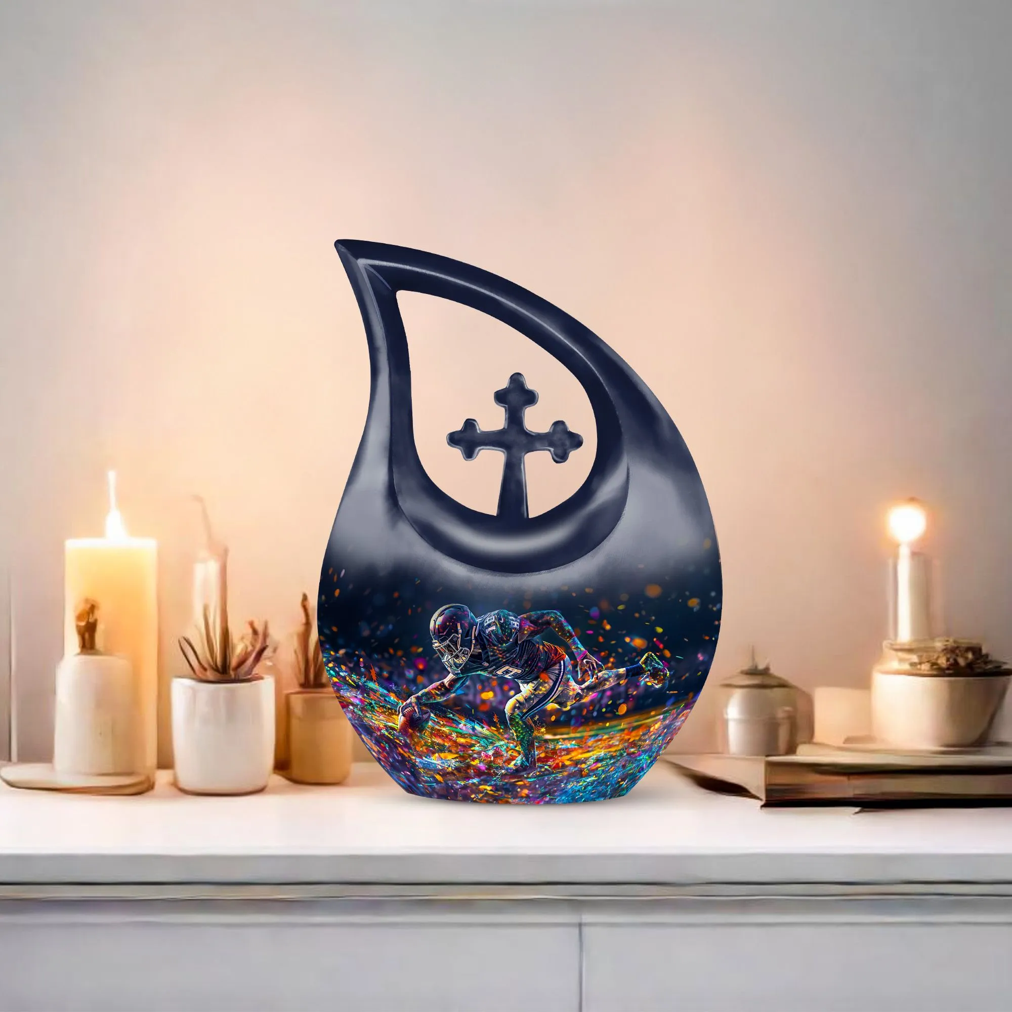 Football Urn: Aluminium Memorial Cremation Urn For Ashes