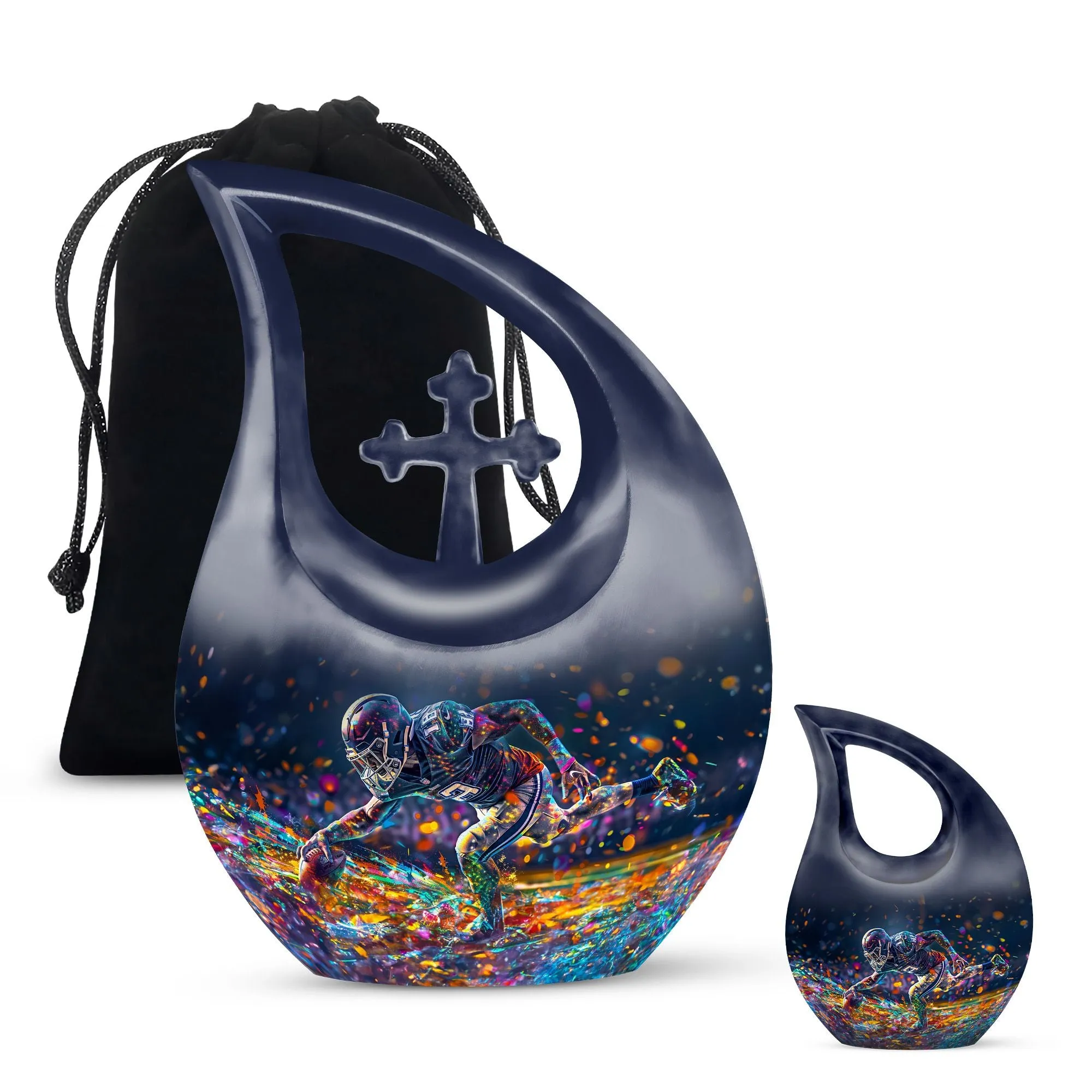 Football Urn: Aluminium Memorial Cremation Urn For Ashes