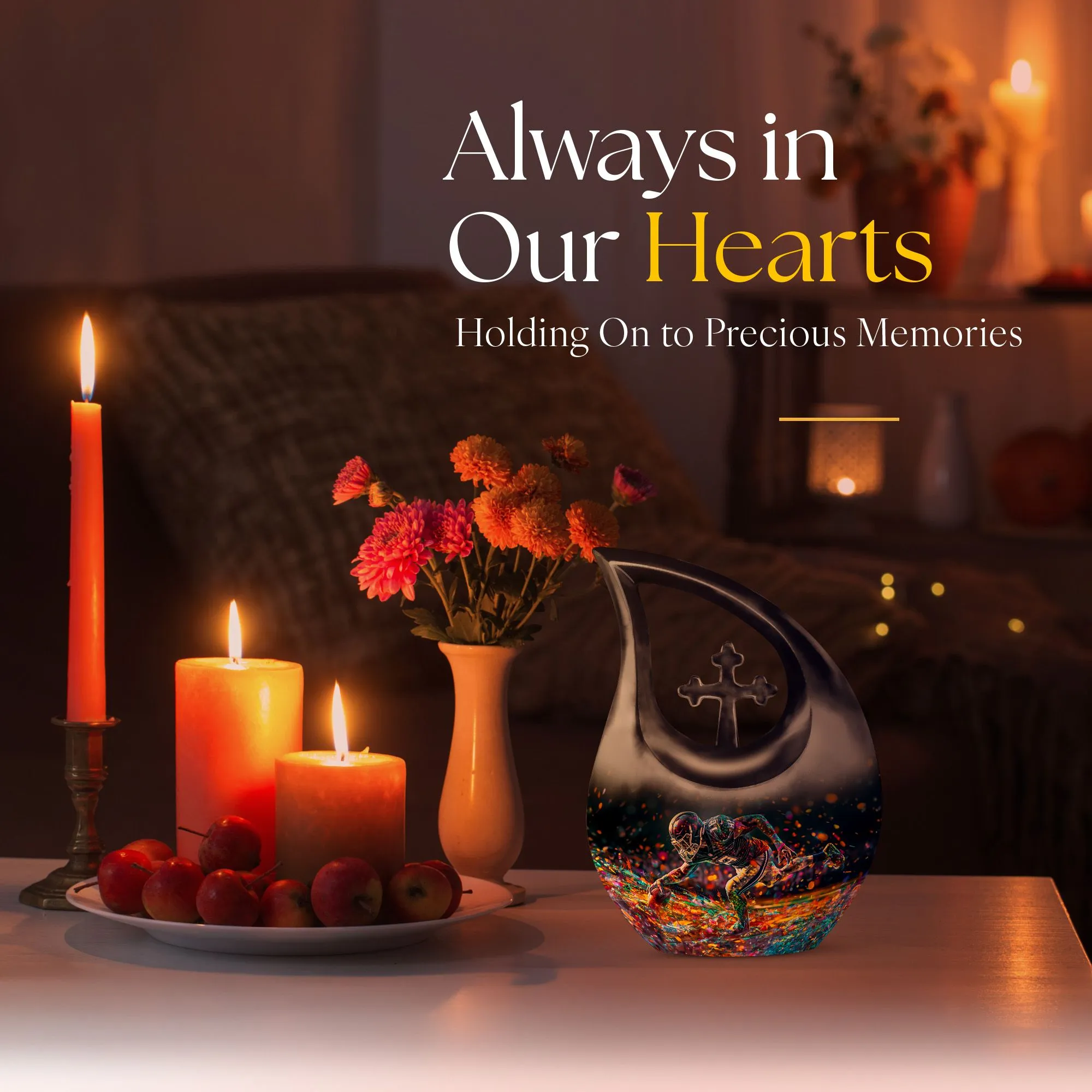 Football Urn: Aluminium Memorial Cremation Urn For Ashes