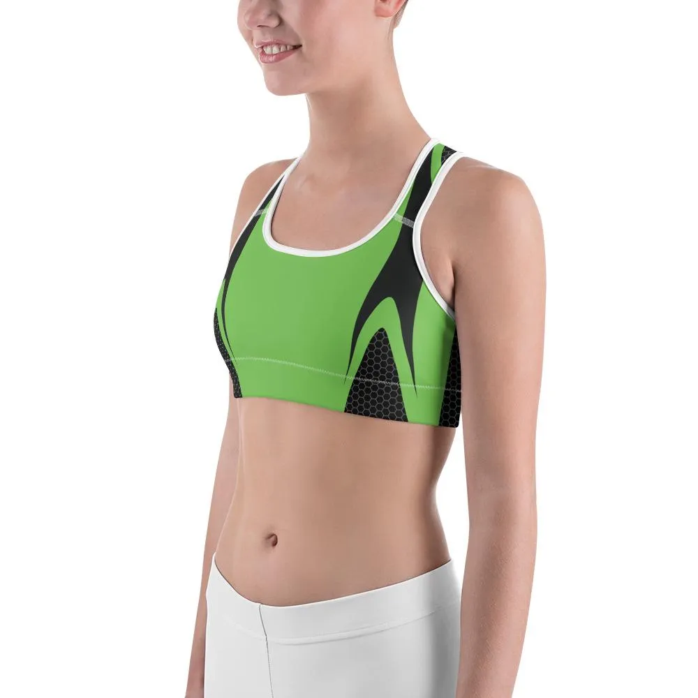 Green Honeycomb Carbon Sports Bra