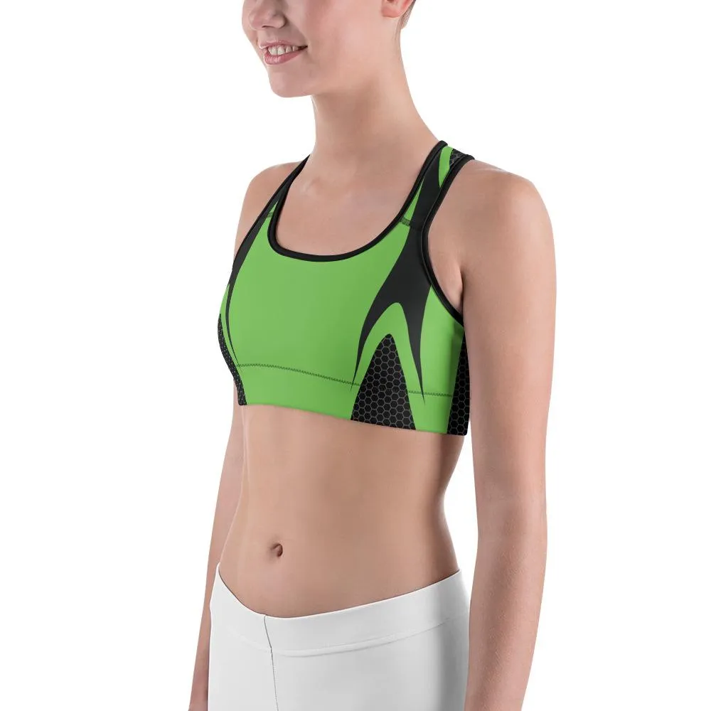 Green Honeycomb Carbon Sports Bra