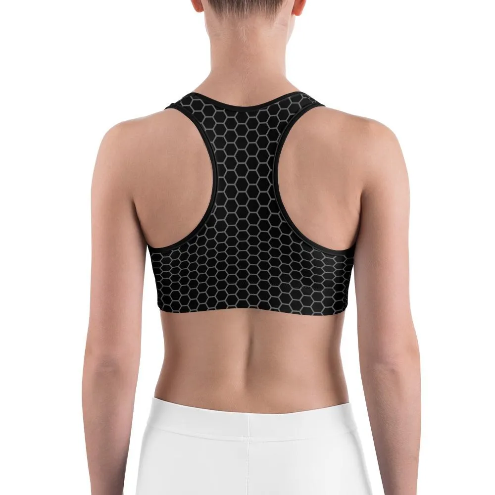 Green Honeycomb Carbon Sports Bra