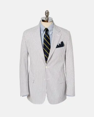 GREY/WHITE COTTON SEERSUCKER SPORT COAT