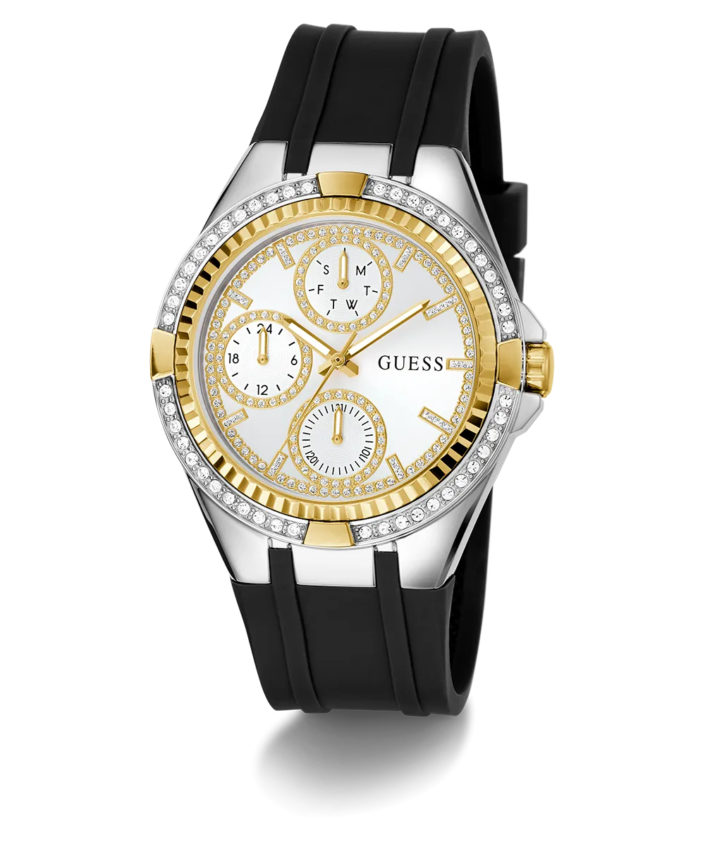 GUESS Ladies Black 2-Tone Multi-function Watch