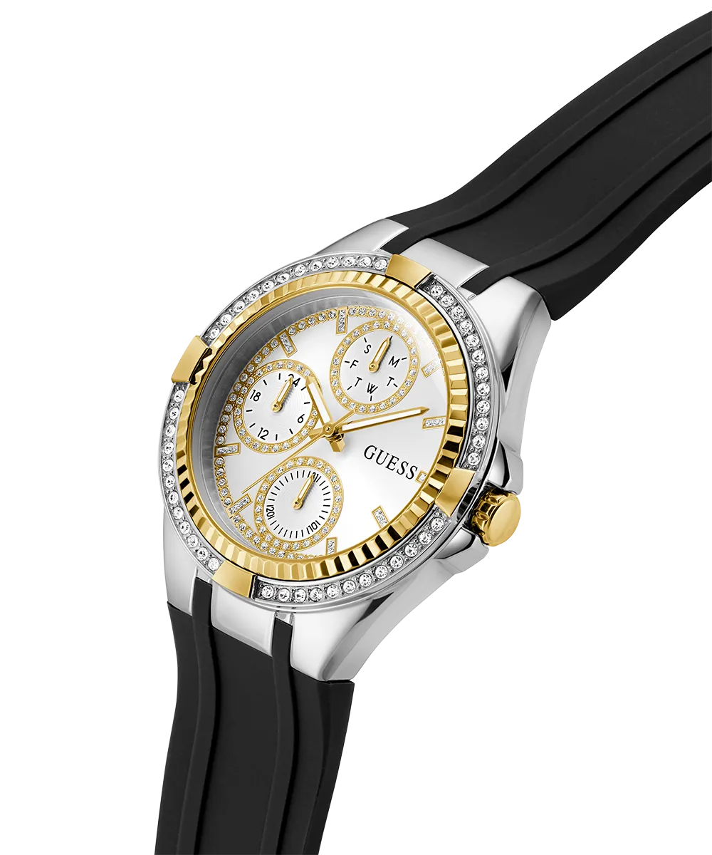 GUESS Ladies Black 2-Tone Multi-function Watch