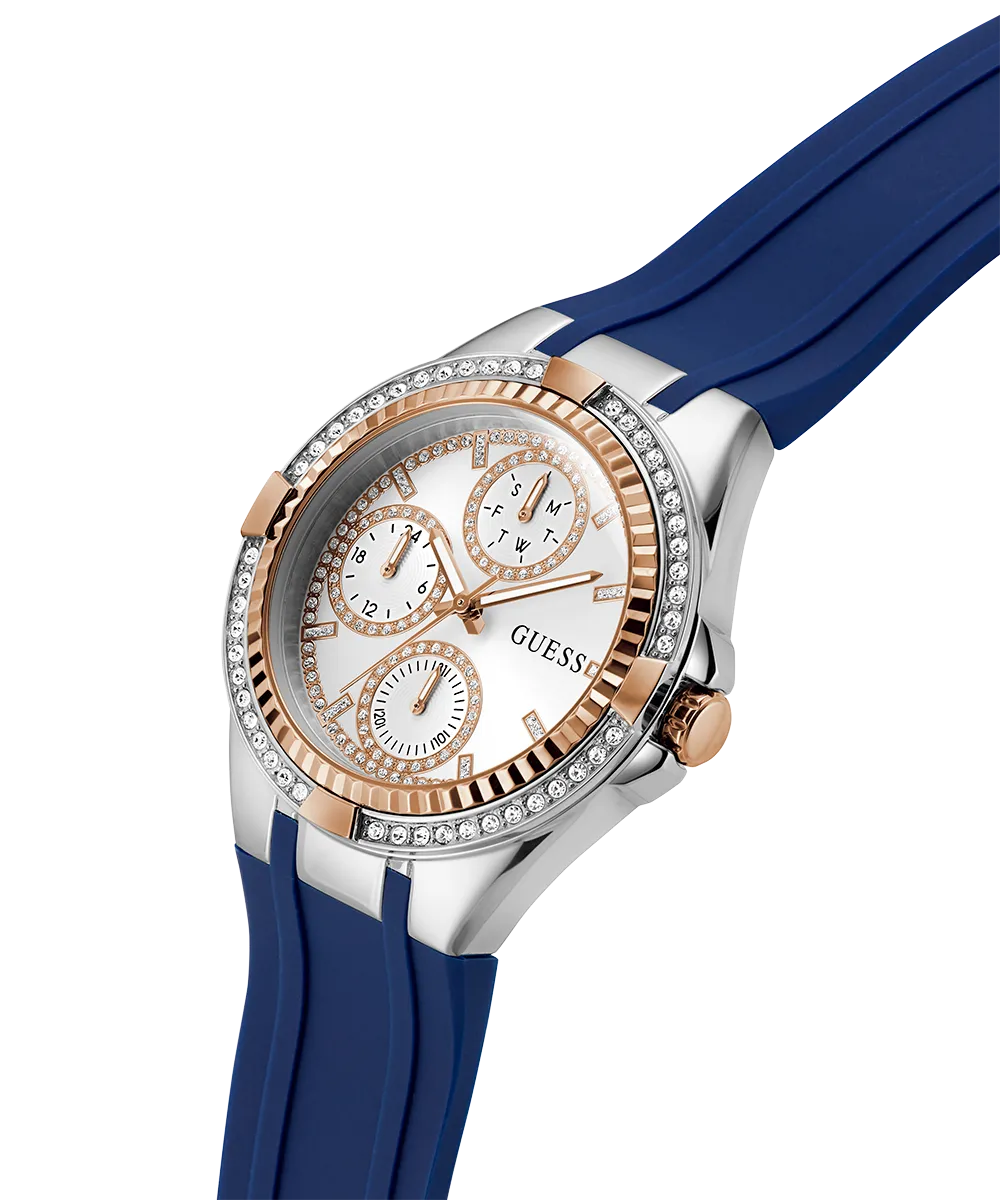 GUESS Ladies Blue 2-Tone Multi-function Watch