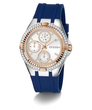 GUESS Ladies Blue 2-Tone Multi-function Watch