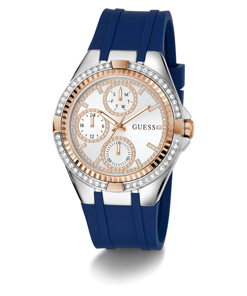 GUESS Ladies Blue 2-Tone Multi-function Watch