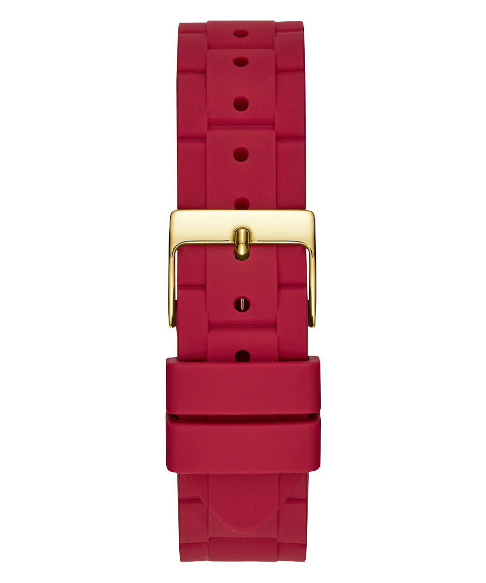 GUESS Ladies Red Gold Tone Multi-function Watch