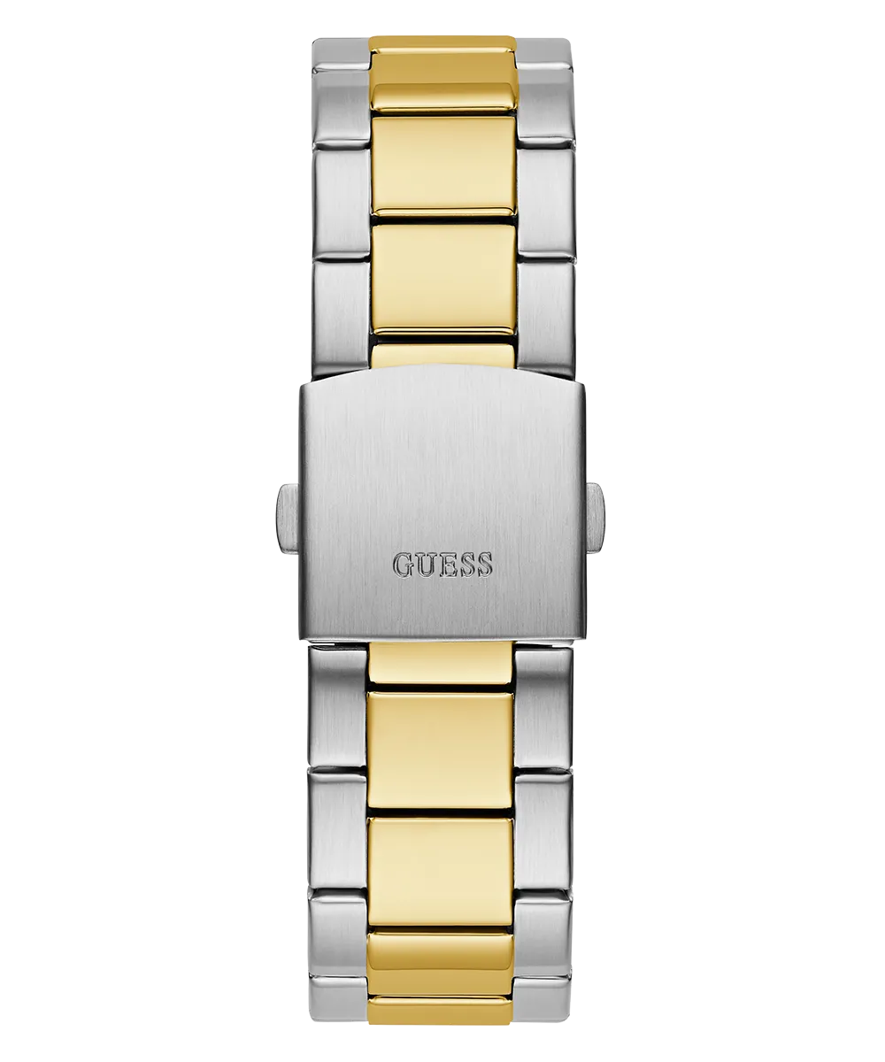 GUESS Mens 2-Tone Silver Tone Multi-function Watch