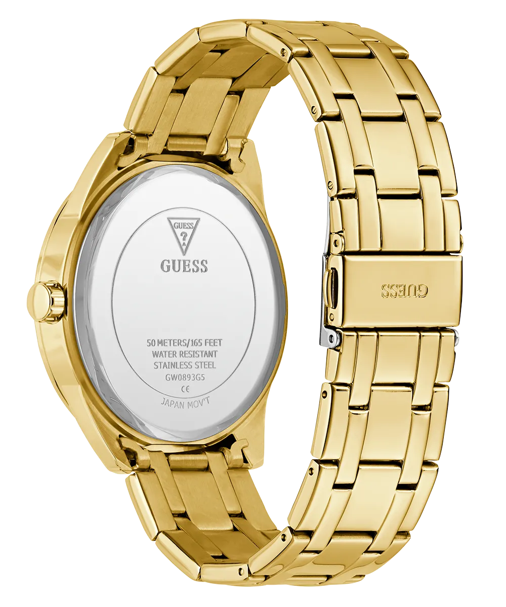 GUESS Mens Gold Tone Analog Watch