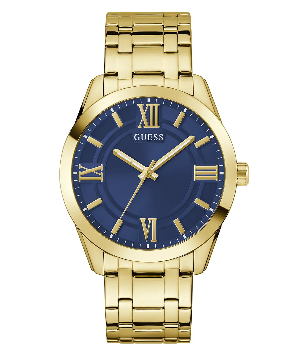 GUESS Mens Gold Tone Analog Watch