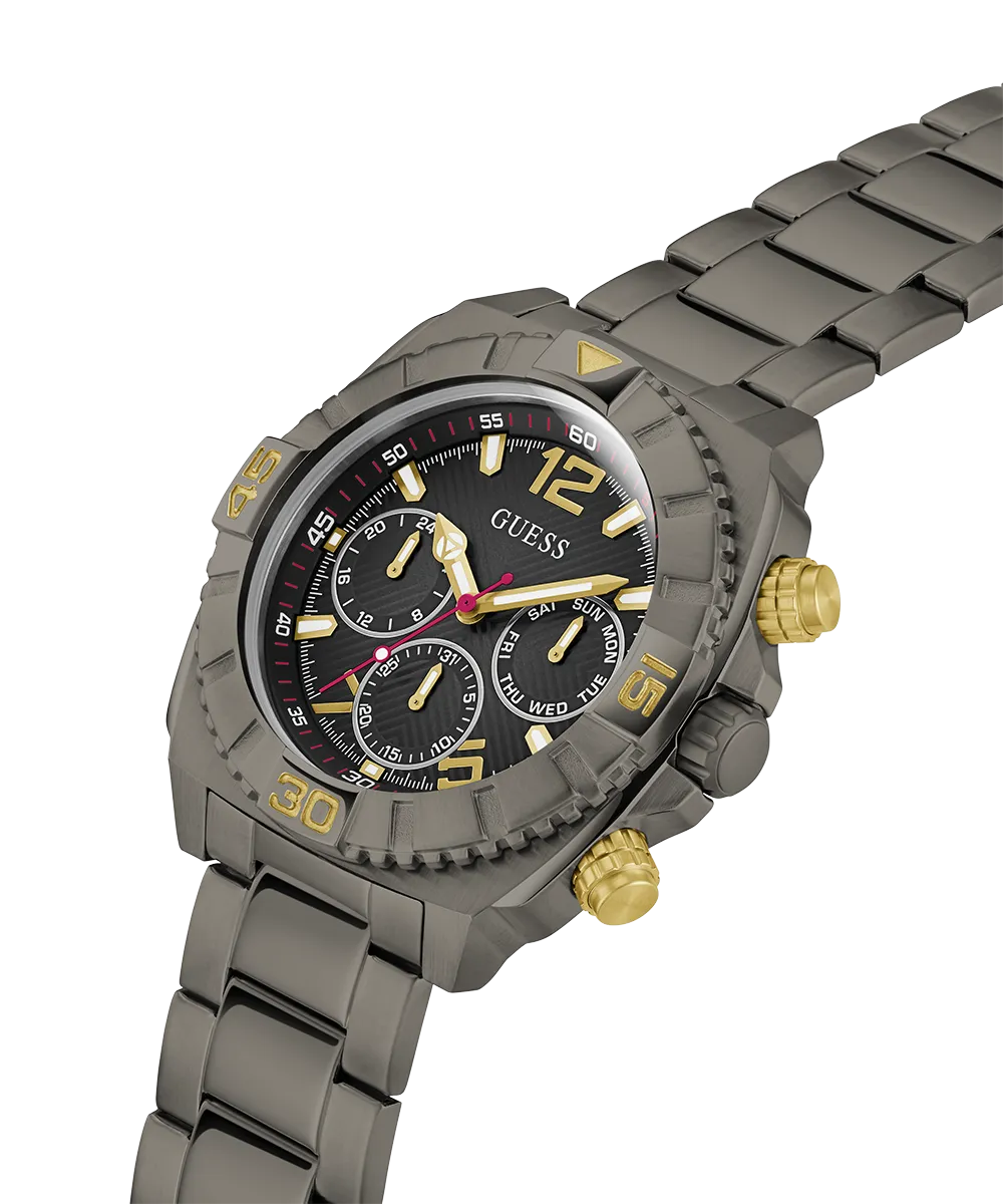 GUESS Mens Gunmetal Multi-function Watch