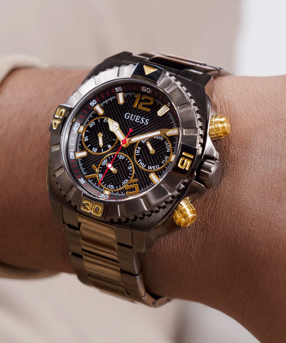 GUESS Mens Gunmetal Multi-function Watch