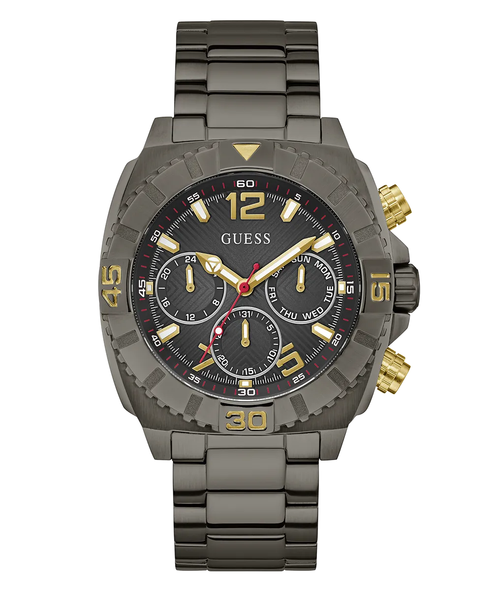 GUESS Mens Gunmetal Multi-function Watch
