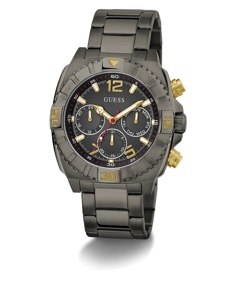 GUESS Mens Gunmetal Multi-function Watch