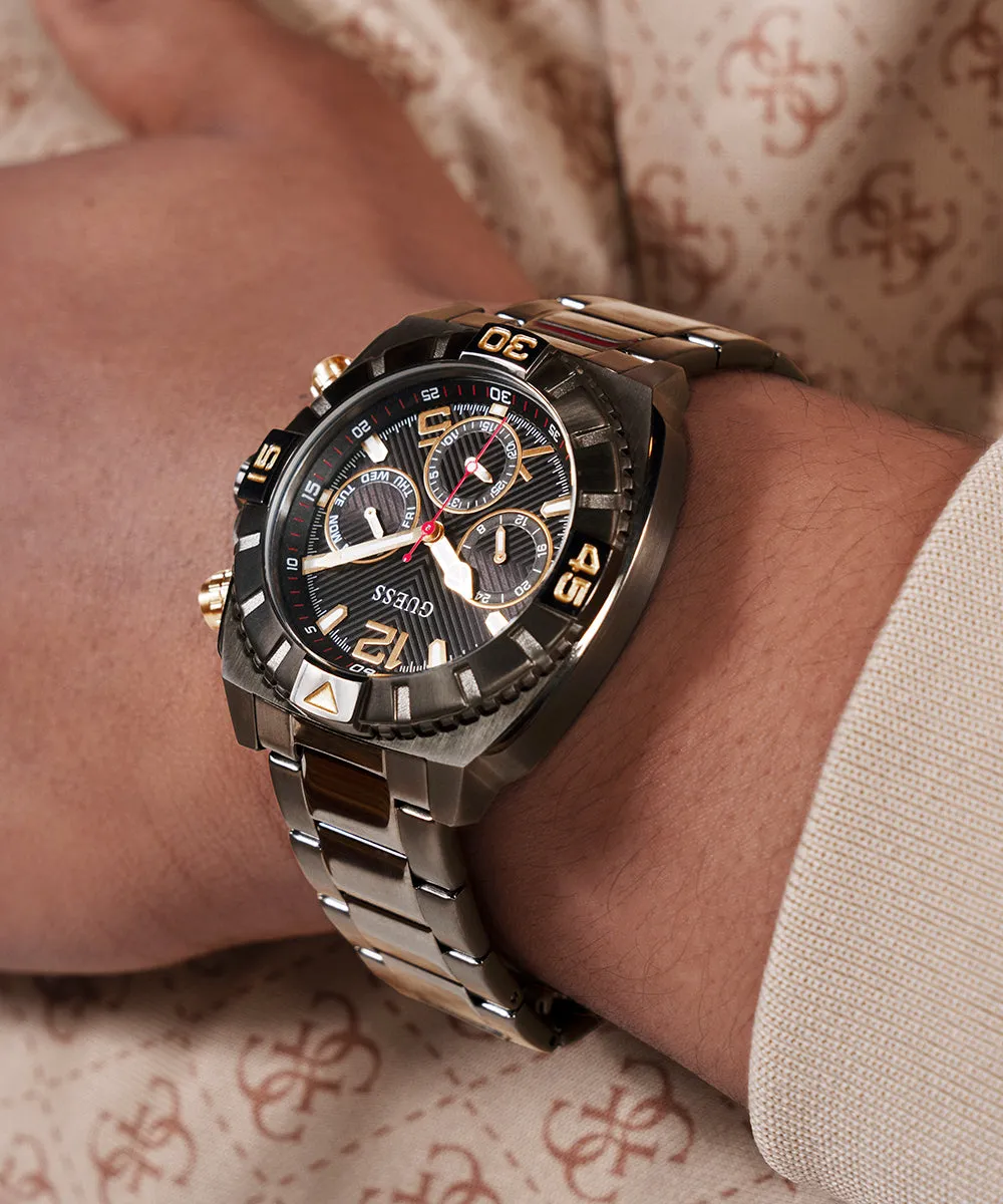 GUESS Mens Gunmetal Multi-function Watch