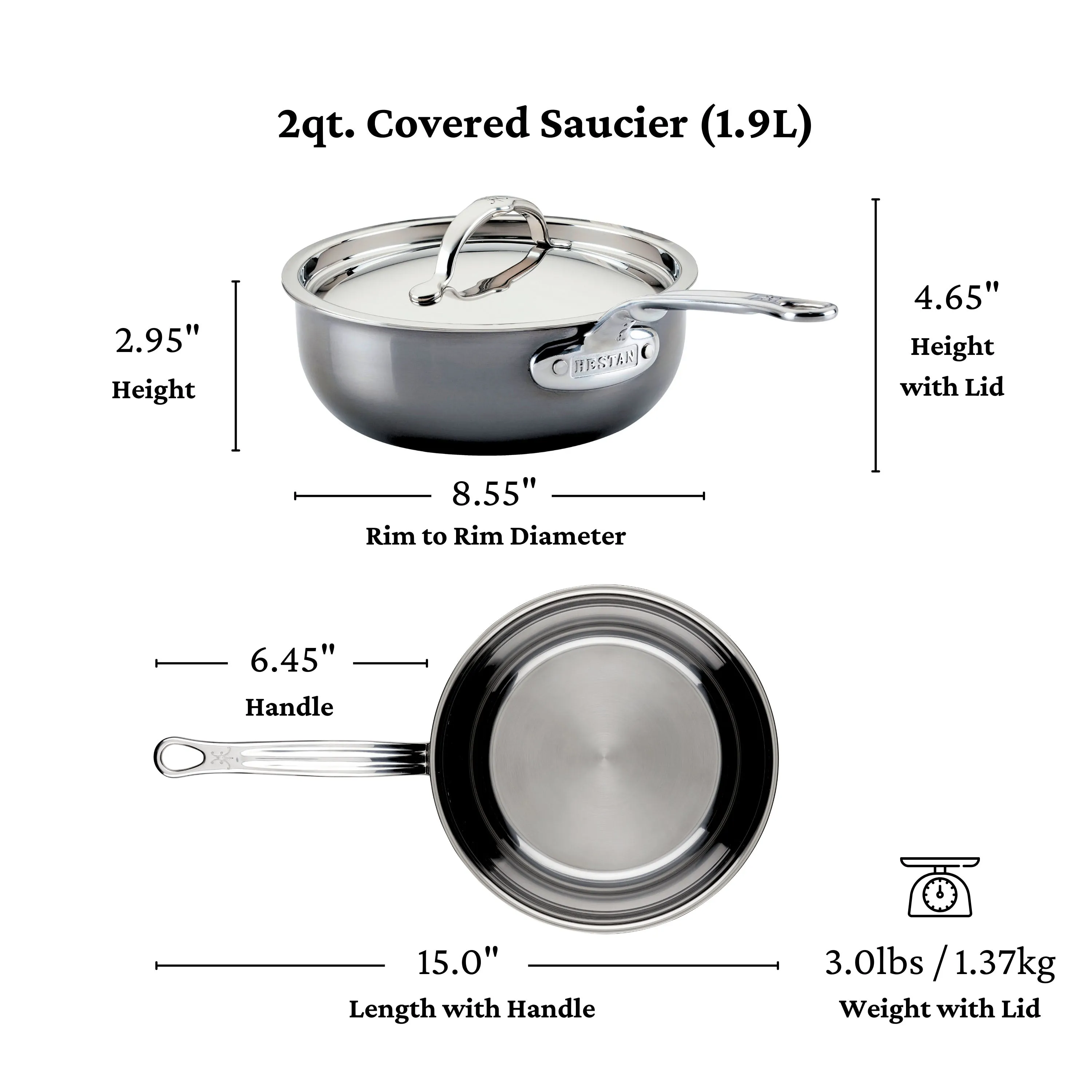 Hestan Nanobond Covered Saucier- 2.0qt (20cm)