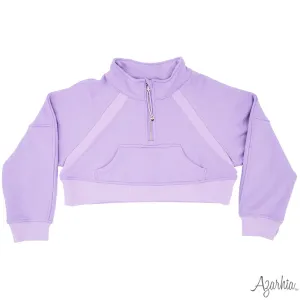 Lavender Oversized Cropped Sweatshirt